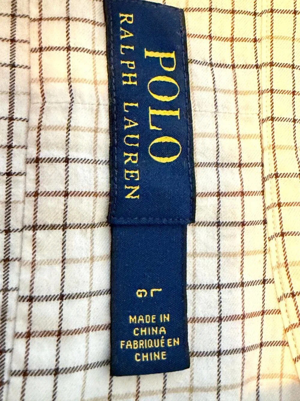 Polo Ralph Lauren Men's Plaid Dress Shirt - Large, Tan/Brown